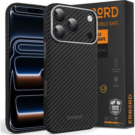 Funda para iPhone 17 Pro, Kevlar completo, resistente a MagSafe, negra. (1/5)