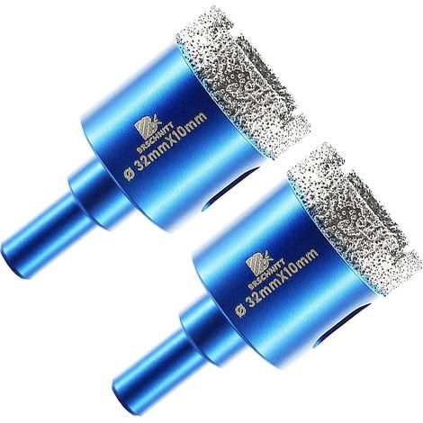 Scie cloche diamant 32mm pour carrelage, granit, marbre (x2) (1/5)