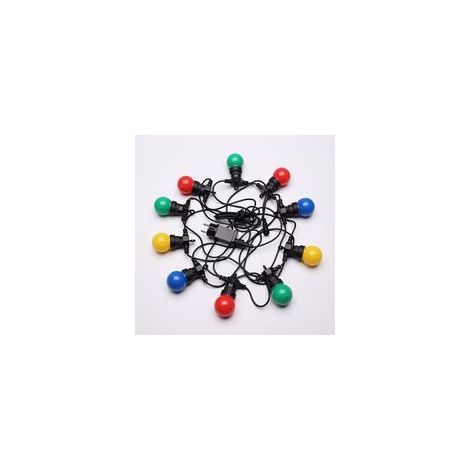 Guirlande lumineuse d'extérieur 5M multicolore IP65 – 10 ampoules E27 remplaçables – Connectable jusqu'à 100m – Ambiance festive pour événements (1/5)
