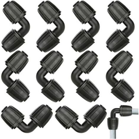CSPARCV 10-piece micro drip system L-connectors – 1/2" connection, angled garden hose connectors, universal, robust and durable, for agricultural and domestic irrigation accessories--DTEKGAZ