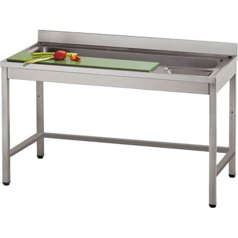 Tables préparation légumes avec planche à découper et bac , l 1400 mm 1400x700x860 mm - VIRTUS