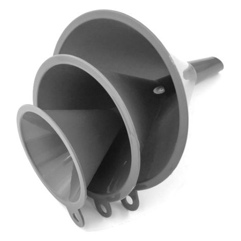 Juego de 3 embudos de plástico: llenado preciso de botellas y recipientes – Perfecto para la cocina y el uso diario (1/4)