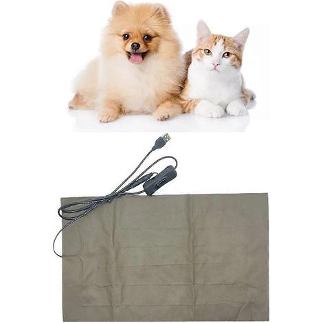 Tapis chauffant électrique pour chats et chiens avec 3 niveaux de température - Noir (1/4)