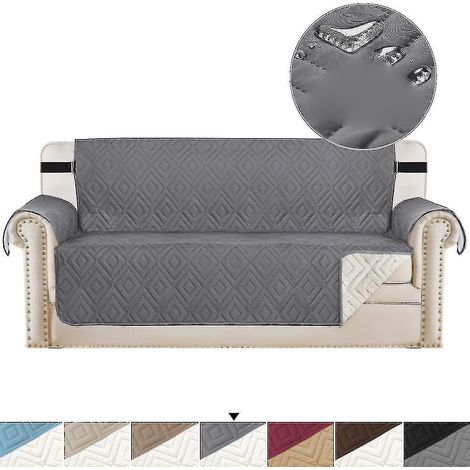 Universelle Haustier-Sofabezüge, wasserdicht und rutschfest, schwarz – 1-Sitzer – Subaoe – 3-Sitzer – grau