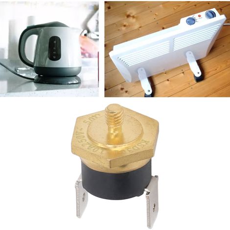 Lot de 5 interrupteurs de contrôle de température à tête en cuivre KSD301, filetage M4, normalement fermés, 250 V, 150 °C (1/5)