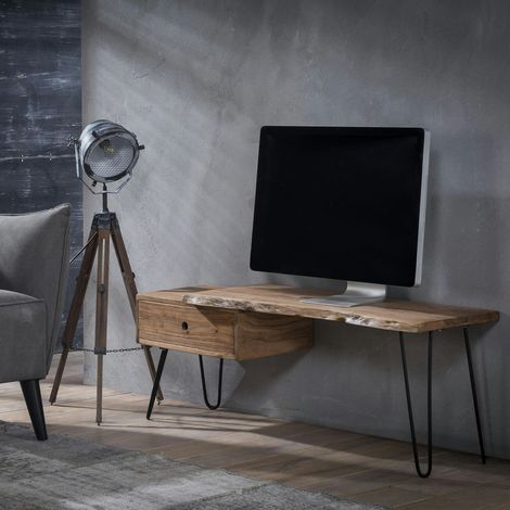 Meuble TV scandinave bois massif MELBOURNE (1/3)