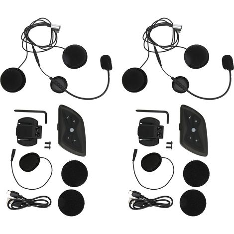 Écouteur Bluetooth pour casque de moto, intercom moto étanche IP65 avec synthèse vocale pour motards. (1/5)