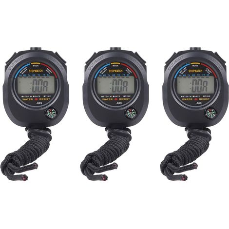Chronomètre Numérique, Minuteur de Chronomètre Sportif Imperméable de 40mAh pour Faire Fonctionner Le Basket-Ball de Natation, avec Boussole et Réveil, Minuteur D'arbitre Idéal (1/5)