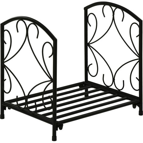 Portalegna per Camino 39,5x31,5x39,5 cm in Metallo Nero (1/5)