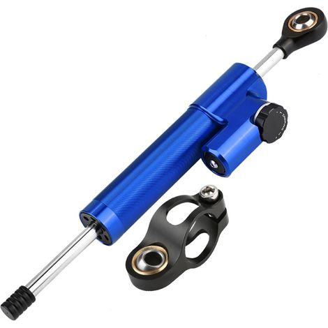 Jeffergarden Stabilisateur d'amortisseur de direction universel en alliage d'aluminium pour moto (bleu-noir)