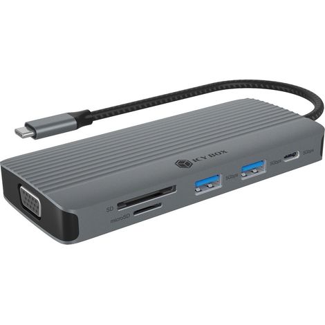 ICY BOX IB-DK4040a-CPD 10 in 1 USB-C Docking station Datenverteiler/Umschalter