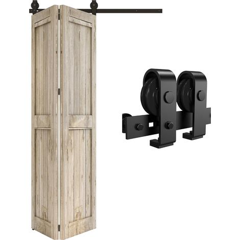 92CM/3FT Sliding Door Hardware Kit Sliding Door Rail for Single Door Hardware System Folding Door Kit (No Panel) (1/5)