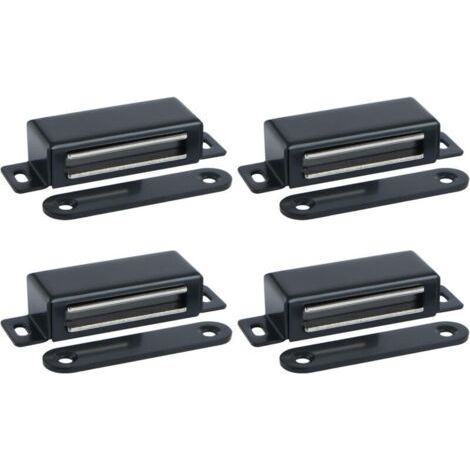4 Pieces Cupboard Door Magnet 7 CM for Kitchen Cupboard Door, Magnetic Door Latch Magnet Furniture Closure for Drawer, Cupboard, Stainless Steel (1/4)