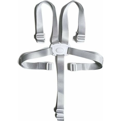 Sangle de chaise haute 5 points pour enfant, harnais de sécurité blanc avec sangles réglables, protection bébé (1/5)