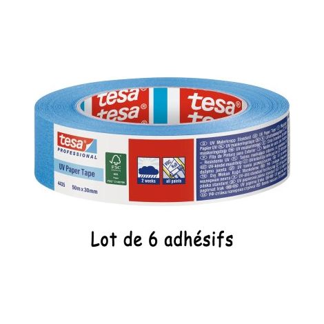 Adhésif de masquage de précision spécial extérieur, 38 mm x 50 m - tesa® 4440 - Lot de 6 adhésifs