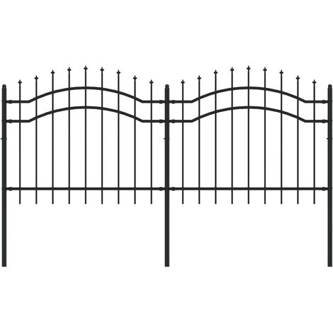 Grillage rouleau，Clôture de jardin avec sommet de lance Noir 140 cm CFW3428759 (1/5)