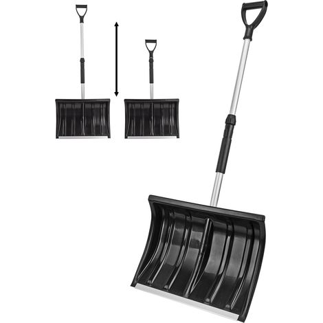 Schneeschieber Teleskop DS50T, Kunststoff Schneeschaufel 50cm mit Aluminiumgriff