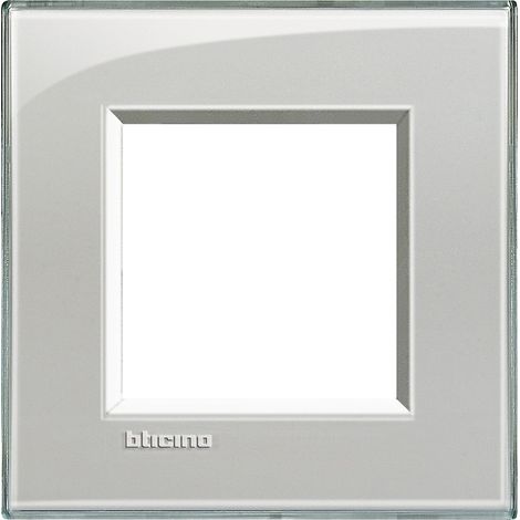 Plaque Livinglight Kristall 2 modules Gris BTICINO LNA4802KG (1/3)