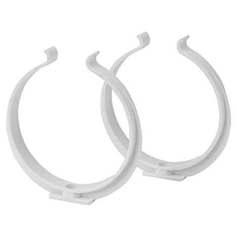 2 x Duct Pipe Bracket - 100mm - Round Ventilation Tube Clamp Clip - Ducting Holder., White (1/2)