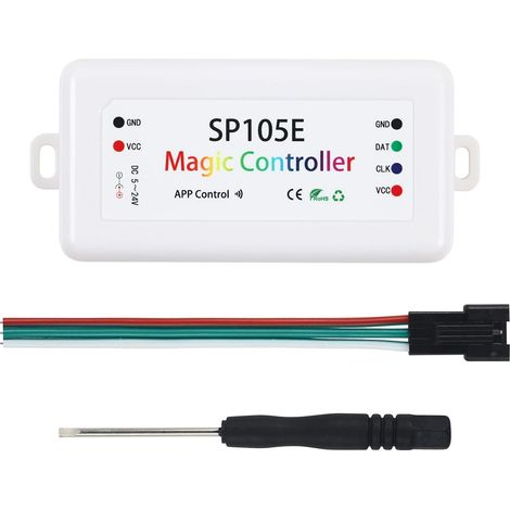 Contrôleur LED Bluetooth - 1 Pièce - Compatible WS2811 - 200 Modes Lumineux - Maison et Fêtes - DC 5V-24V (1/5)
