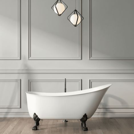 Bañera con patas BALMAIN 161 cm patas LEÓN NEGRAS (1/4)