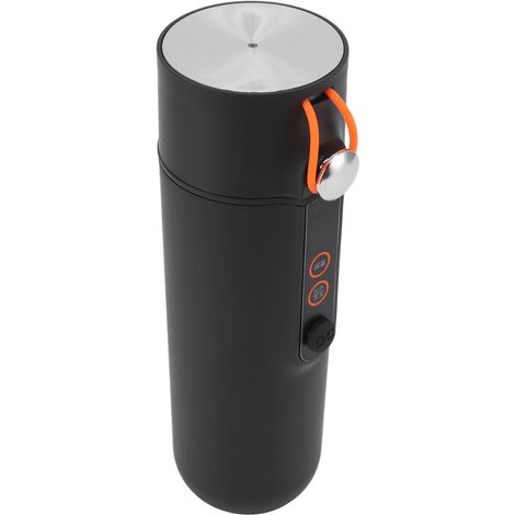 Mug chauffant 460 ml, isolation thermique 12 h, acier inoxydable, idéal pour les voyages et la voiture, compatible allume-cigare 12 V/24 V, noir (1/5)