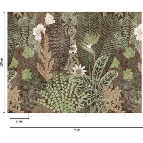 A.S. Creation Fototapete Livingwalls The Wall 382431 Ein Motiv pro Rolle 3.71 x 2.80 m Dschungel Grün (1/3)