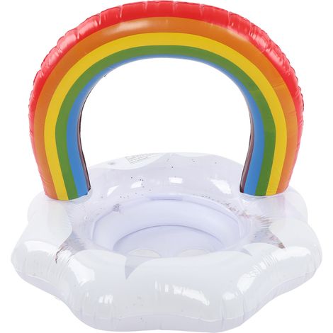 Bouée gonflable arc-en-ciel pour enfants avec siège de sécurité. (1/5)