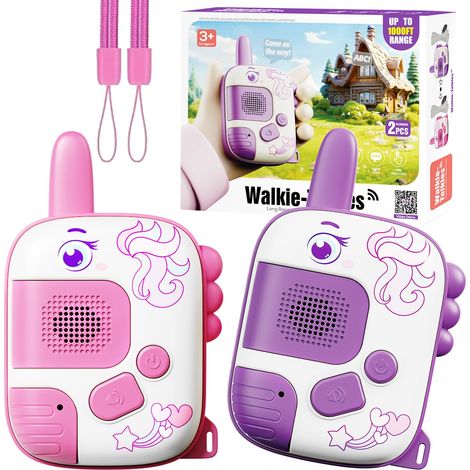 Talkies-Walkies Licorne pour Enfants 3-9 Ans – Jouets d’Aventure Extérieur 2 Pièces – Son Clair, Portable et Sécurisé – Cadeau Fille (1/5)