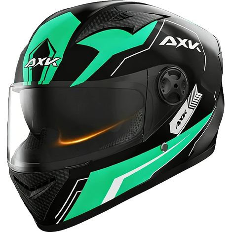 Casco de motocicleta, homologado por el DOT, doble visera, verde. (1/2)