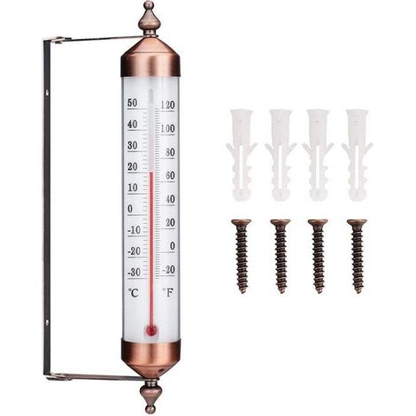 Thermomètre de jardin - Effet Bronze - Mesure de température extérieure - Cuivre (1/4)