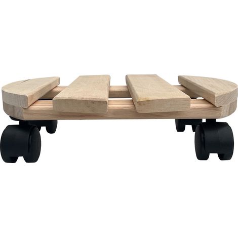 1x Rolluntersetzer rund Pflanzenroller 30x30 cm - max. 120 kg Traglast - aus Buchenholz - Stabil & robust - Für Pflanztöpfe, Möbel & schwere Gegenstände (1/5)
