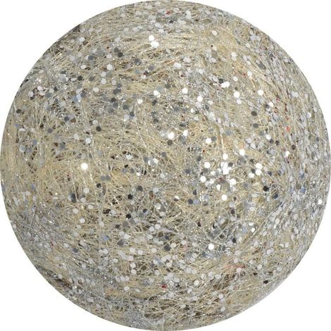 Sfera da appendere Realizzata in sisal bianco e argento 15 CM (1/2)