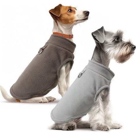 Set di 2 maglioncini per cani, caldi e morbidi, per cani e gatti di piccola taglia, in pile, verde + azzurro, taglia XL. (1/5)