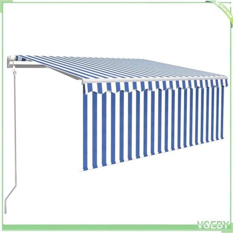 Auvent rétractable automatique - FAFEICY - 3069266 - 3x2,5 m - Bleu et blanc - Motorisé télécommande (1/5)