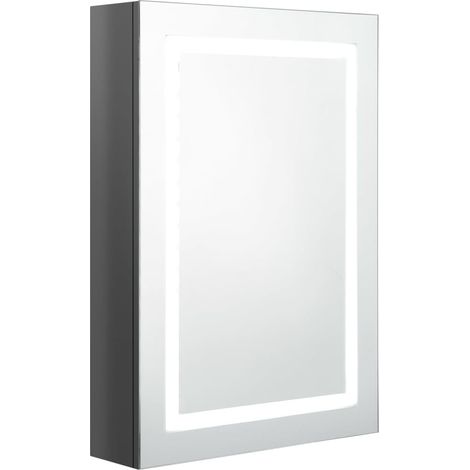 Maison Exclusive - LED-Spiegelschrank fürs Bad Glänzend Grau 50x1