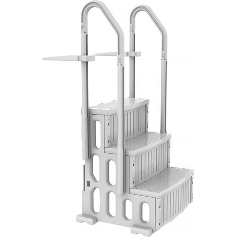 Habitat Et Jardin – Escalier de piscine 3 marches en plastique – Dimensions 97 x 81 x 166 cm – Accès sécurisé et durable à votre bassin