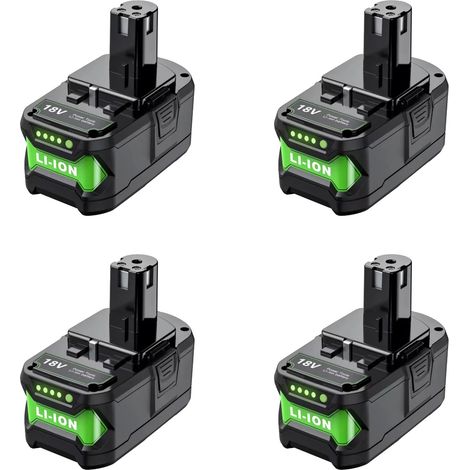 Batterie Rechargeable, Capacité 9500mAh, Technologie Li-Ion, compatible avec Ryobi, 4 PCS (1/2)