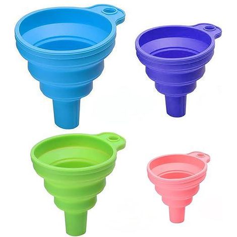 Entonnoir de cuisine pliable en silicone, 4 tailles S/M/L/XL, entonnoirs petit et grand pour transfert de liquides alimentaires (1/5)