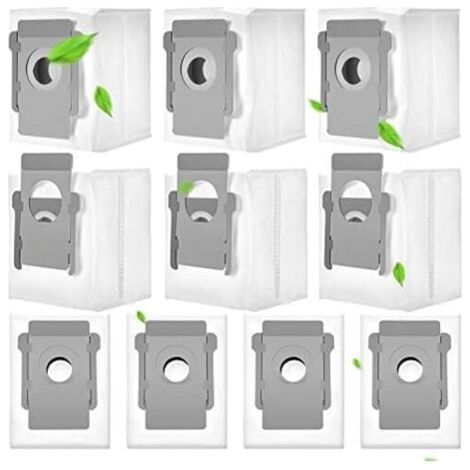 Sacs Aspirateur Compatibles Roomba Série I J E, Remplacement pour Base Auto-Vide, Lot de 10