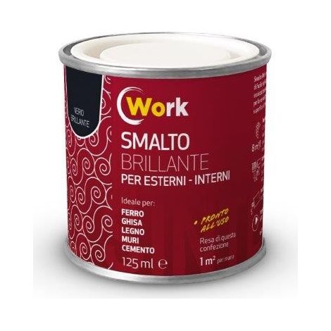 WORK SMALTO  SOLVENTE 125ML NERO BRILLANTE