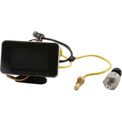 Manomètre numérique LCD 3 en 1 pour voiture : voltmètre, pression d'huile, température d'eau, 12-24 V universel (1/5)