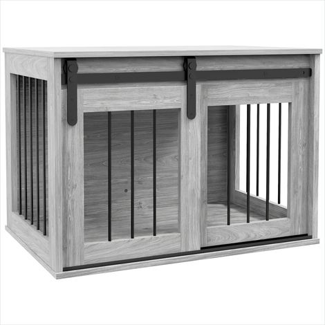 Cage de transport pour animaux Cage pour chien bois et métal (1/5)