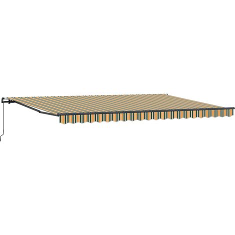 Maison Exclusive - Einziehbare Markise Grün und Gelb 500 x 350 cm