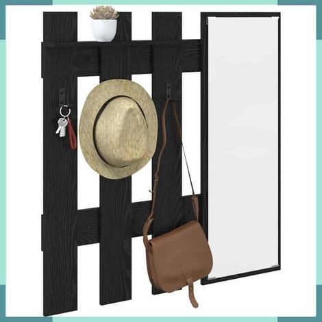 874508 Porte-manteau mural Montage mural Chêne noir 100 x 10 x 100 cm (1/5)