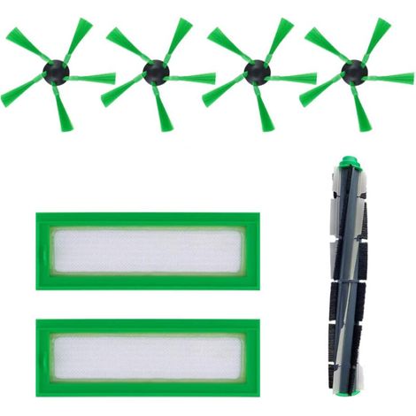 Filtre Brosse Pièces de Rechange Ensemble d'accessoires pour Aspirateur Robot Vorwerk Kobold VR200 (1 Brosse Ronde + 2 Filtre + 4 Brosse Latérale) (1/5)