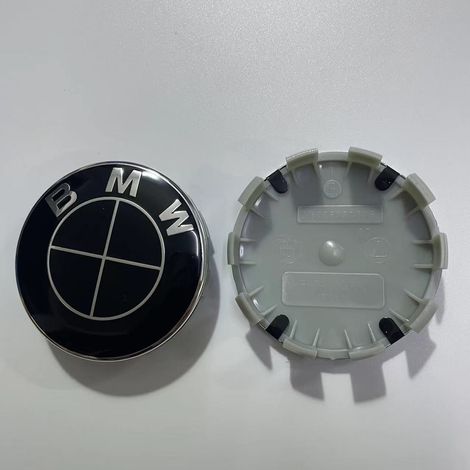 Cache moyeu de roue BMW noir intégral 68 mm, enjoliveur central de jante avec logo automobile pour Série 1 3 5 7 X1 X3 X4 X5 X6, lot de 4 pièces