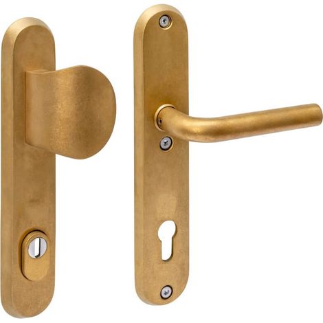 Ferrures de porte d’entrée Luzern PC 92mm laiton culbuté - 0011.378849 (1/2)