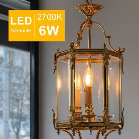 Ampoule LED Vintage B22 - - Filament Bougie Vintage - 6W équivalent 57W - Blanc Chaud 2700K - 750 Lumens (1/4)