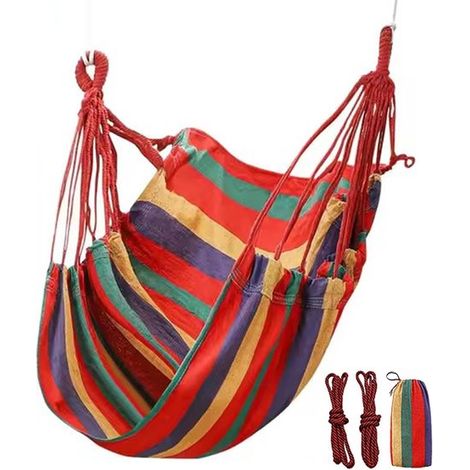 Silla hamaca - Silla mecedora de lona - Para relajarse al aire libre - Diseño antivuelco - 130x100 cm - No especificado (1/5)